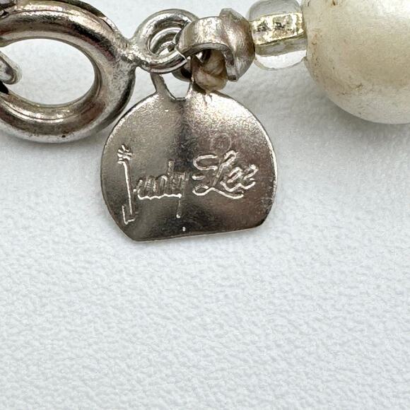 Vintage Judy Lee Long Faux Pearl AB Filigree Bead Single Strand Necklace Flapper - Picture 13 of 16